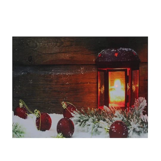 Northlight LED Lighted Candle Lantern In The Wintry Outdoors Christmas Canvas Wall Art 4 Northlight LED Lighted Candle Lantern In The Wintry Outdoors Christmas Canvas Wall Art - Image 2