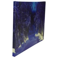Northlight LED Lighted Nighttime In The Woods Winter Scene Canvas Wall Art -Michaels X-Mas Decor D361851S 4