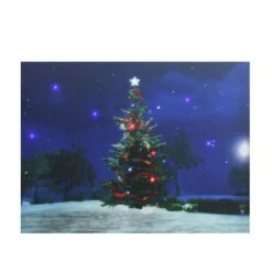Northlight LED Lighted Decorated Christmas Tree At Night With Stars Canvas Wall Art 7 Northlight LED Lighted Decorated Christmas Tree At Night With Stars Canvas Wall Art -Michaels X-Mas Decor D361859S 1 1