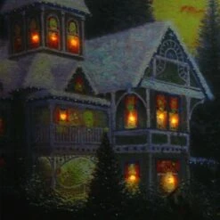 Northlight LED Lighted Victorian Christmas At Sunset Canvas Wall Art -Michaels X-Mas Decor D361867S 3