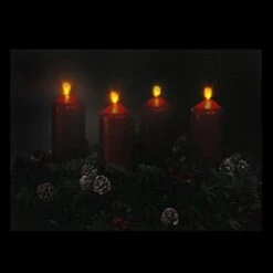 Northlight Pre-Lit Red And Black LED Flickering Candle Christmas Wall Art -Michaels X-Mas Decor D361871S 2