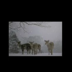 Northlight Winter Woods Deer Fiber Optic Lighted Canvas Wall Art -Michaels X-Mas Decor D361877S 2