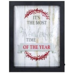 Northlight LED Lighted "Its The Most Wonderful Time Of The Year" Christmas Framed Wall Art
