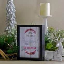 Northlight LED Lighted "Its The Most Wonderful Time Of The Year" Christmas Framed Wall Art -Michaels X-Mas Decor D361879S 2