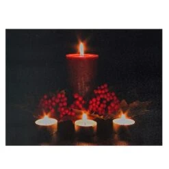 Northlight LED Lighted Red & Green Candles Christmas Canvas Wall Art -Michaels X-Mas Decor D361880S 1 1