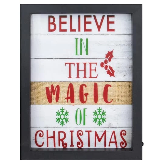 Northlight LED Lighted 'Believe In The Magic Of Christmas' Shadow Box Wall Art 3 Northlight LED Lighted 'Believe In The Magic Of Christmas' Shadow Box Wall Art