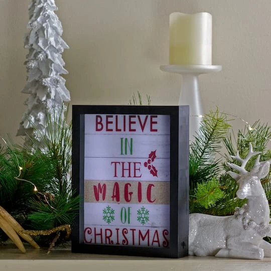 Northlight LED Lighted 'Believe In The Magic Of Christmas' Shadow Box Wall Art 5 Northlight LED Lighted 'Believe In The Magic Of Christmas' Shadow Box Wall Art - Image 3