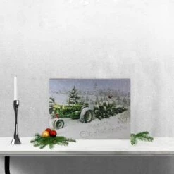 Northlight LED Lighted Merry Christmas Tractor Canvas Wall Art -Michaels X-Mas Decor D361884S 2