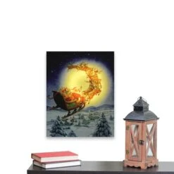 Northlight LED Back Lit Flying Santa Claus & Sleigh Christmas Wall Art 11 Northlight LED Back Lit Flying Santa Claus & Sleigh Christmas Wall Art -Michaels X-Mas Decor D361887S 4