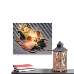 Northlight LED Back Lit Santa Claus & Sleigh Pepsi Christmas Wall Art -Michaels X-Mas Decor D361888S 4