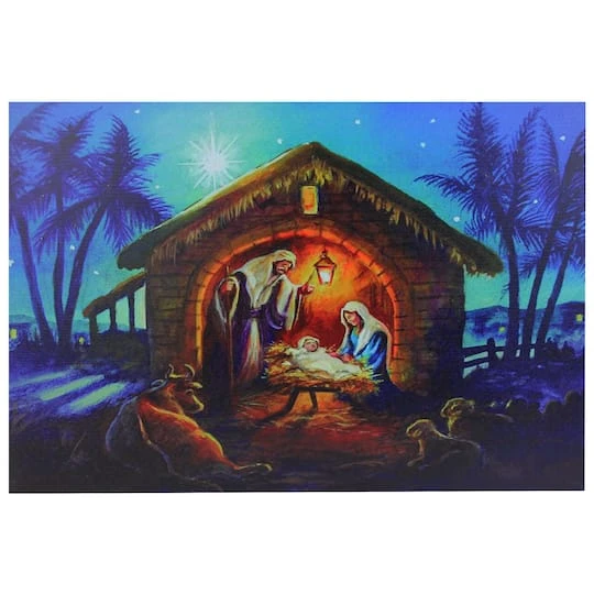 Northlight LED Fiber Optic Lighted Nativity Scene Christmas Wall Art 4 Northlight LED Fiber Optic Lighted Nativity Scene Christmas Wall Art - Image 2