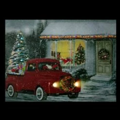 Northlight LED Fiber Optic Retro Red Truck Christmas Wall Art -Michaels X-Mas Decor D361891S 13