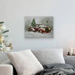 Northlight LED Lighted Truck & Tree Christmas Canvas Wall Art 20 Northlight LED Lighted Truck & Tree Christmas Canvas Wall Art -Michaels X-Mas Decor D361892S 12