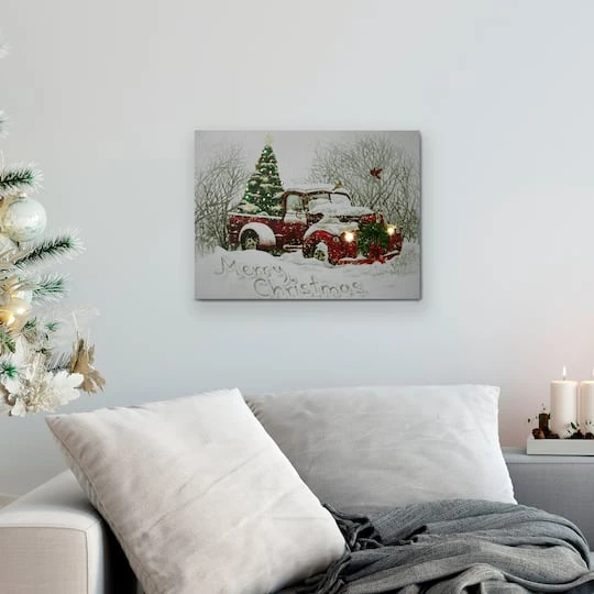 Northlight LED Lighted Truck & Tree Christmas Canvas Wall Art 10 Northlight LED Lighted Truck & Tree Christmas Canvas Wall Art - Image 8