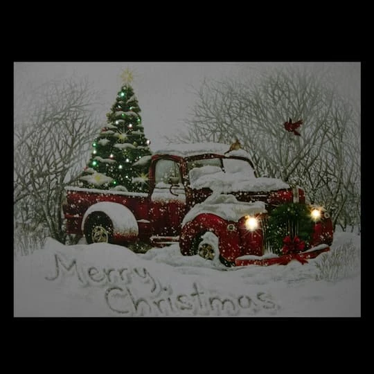Northlight LED Lighted Truck & Tree Christmas Canvas Wall Art 6 Northlight LED Lighted Truck & Tree Christmas Canvas Wall Art - Image 4