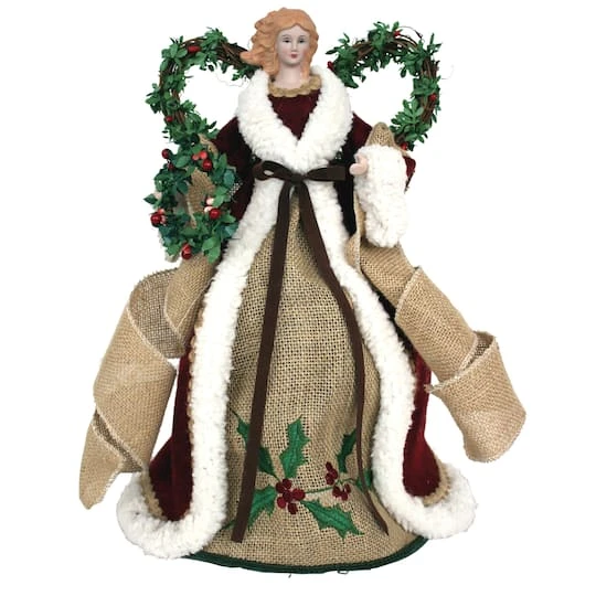 Santa's Workshop 16" Country Poinsettia Angel Tree Topper 3 Santa's Workshop 16" Country Poinsettia Angel Tree Topper