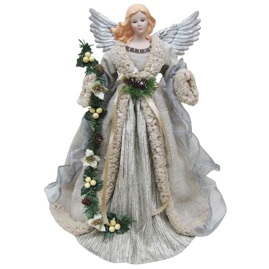 Santa's Workshop 16" Silver & Gray Angel Tree Topper 3 Santa's Workshop 16" Silver & Gray Angel Tree Topper