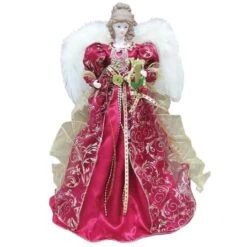 Santa's Workshop 16" Red Christmas Angel Tree Topper