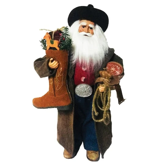 Santa's Workshop 20" Cowboy With Leather Boot Claus 3 Santa's Workshop 20" Cowboy With Leather Boot Claus