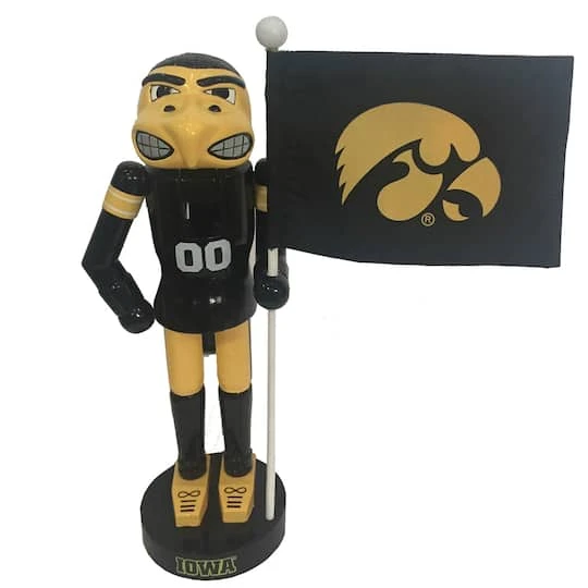 Santa's Workshop 12" Iowa Mascot With Flag Nutcracker 3 Santa's Workshop 12" Iowa Mascot With Flag Nutcracker