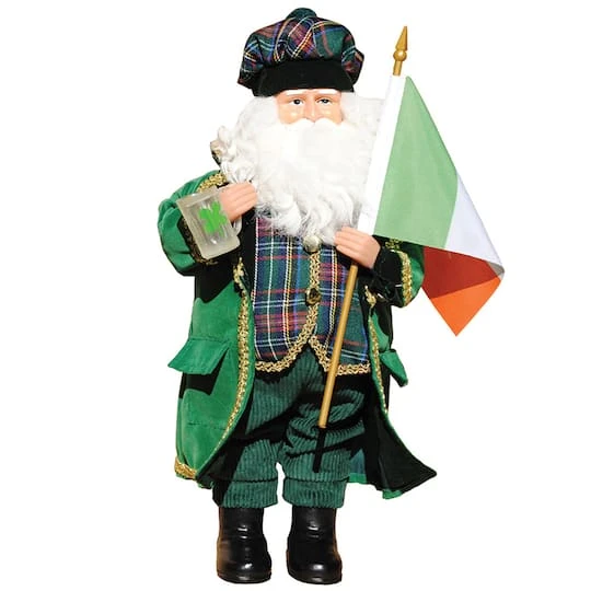 Santa's Workshop 15.5" Irish Santa Figure 4 Santa's Workshop 15.5" Irish Santa Figure - Image 2