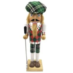 Santa's Workshop 14" Green Plaid Golfer Nutcracker -Michaels X-Mas Decor D362797S 1 1