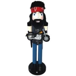 Santa's Workshop 14" Biker Nutcracker