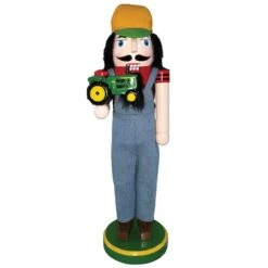 Santa's Workshop 14" Farmer With Tractor Nutcracker -Michaels X-Mas Decor D362873S 1 1