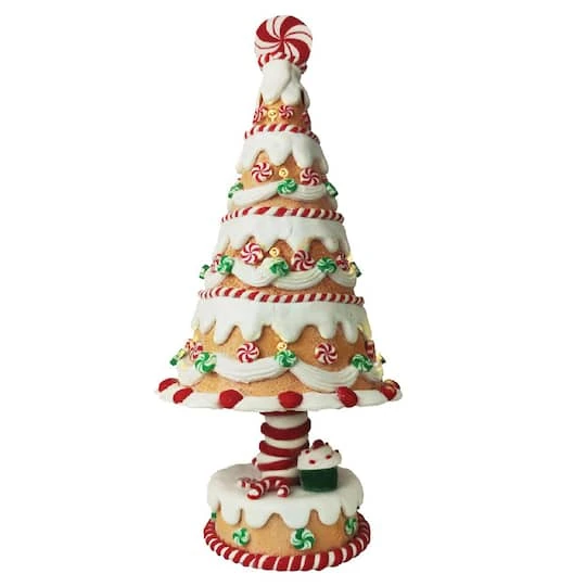 12.5" Santa's Workshop Gingerbread Led Tree Figurine 3 12.5" Santa's Workshop Gingerbread Led Tree Figurine