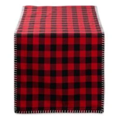 DII® 72" Christmas Buffalo Check With Embroidery Table Runner -Michaels X-Mas Decor D363770S 1 1