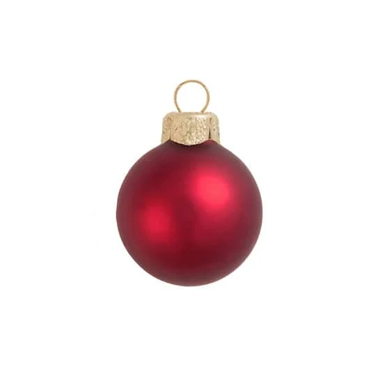 Whitehurst 28ct. 2" Matte Glass Ball Ornaments Red 3 Whitehurst 28ct. 2" Matte Glass Ball Ornaments Red