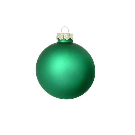 Whitehurst 8ct. 3.25" Matte Glass Ball Ornaments Green Matte 4 Whitehurst 8ct. 3.25" Matte Glass Ball Ornaments Green Matte - Image 2