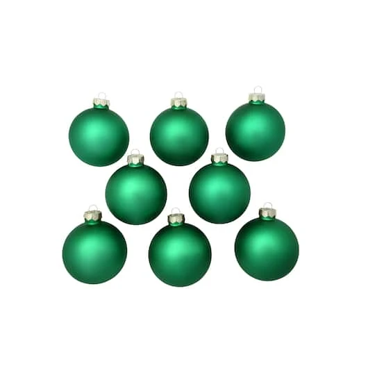 Whitehurst 8ct. 3.25" Matte Glass Ball Ornaments Green Matte 5 Whitehurst 8ct. 3.25" Matte Glass Ball Ornaments Green Matte - Image 3