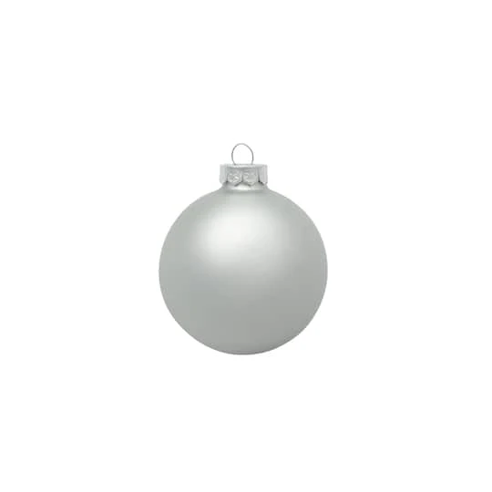 Whitehurst 12ct. 2.75" Matte Glass Ball Ornaments Silver Matte 4 Whitehurst 12ct. 2.75" Matte Glass Ball Ornaments Silver Matte - Image 2