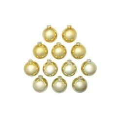 Whitehurst 12ct. 2.75" Shiny Glass Ball Ornaments Gold Shiny -Michaels X-Mas Decor D384988S 12