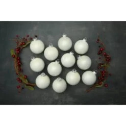 Whitehurst 12ct. 2.75" Pearl Glass Ball Ornaments White Polar Pearl -Michaels X-Mas Decor D384998S 13