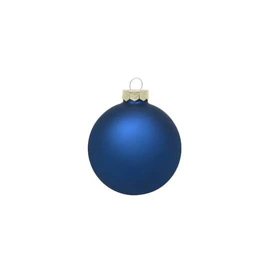 Whitehurst 12ct. 2.75" Matte Glass Ball Ornaments Midnight Blue Matte 4 Whitehurst 12ct. 2.75" Matte Glass Ball Ornaments Midnight Blue Matte - Image 2