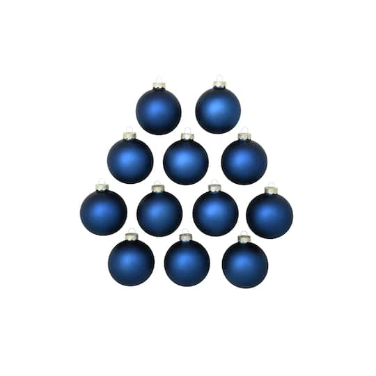 Whitehurst 12ct. 2.75" Matte Glass Ball Ornaments Midnight Blue Matte 5 Whitehurst 12ct. 2.75" Matte Glass Ball Ornaments Midnight Blue Matte - Image 3
