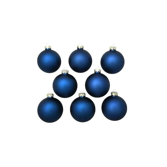 Whitehurst 8ct. 3.25" Matte Glass Ball Ornaments Midnight Blue Matte 5 Whitehurst 8ct. 3.25" Matte Glass Ball Ornaments Midnight Blue Matte - Image 3