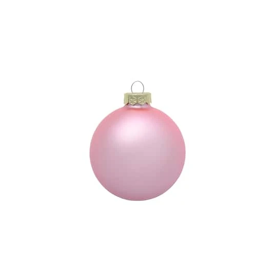 Whitehurst 8ct. 3.25" Matte Glass Ball Ornaments Baby Pink Matte 3 Whitehurst 8ct. 3.25" Matte Glass Ball Ornaments Baby Pink Matte