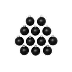Whitehurst 12ct. 2.75" Shiny Glass Ball Ornaments Black Shiny -Michaels X-Mas Decor D385036S 12
