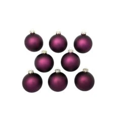 Whitehurst 8ct. 3.25" Matte Glass Ball Ornaments Purple Matte -Michaels X-Mas Decor D385083S 12