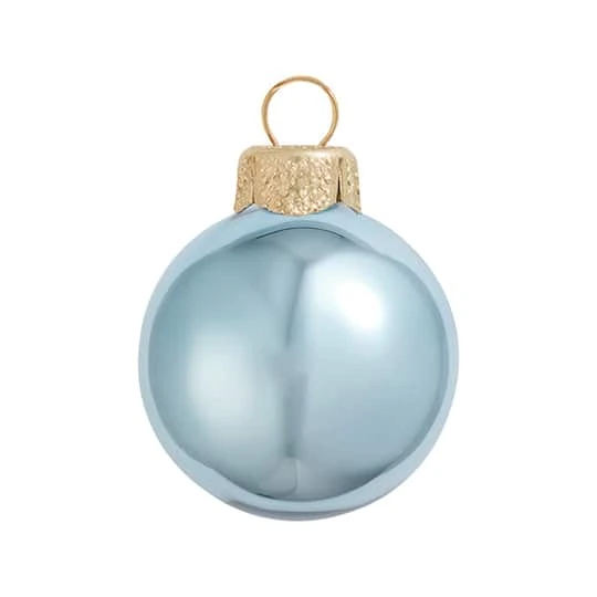 Whitehurst 28ct. 2" Shiny Glass Ball Ornaments Baby Blue 3 Whitehurst 28ct. 2" Shiny Glass Ball Ornaments Baby Blue