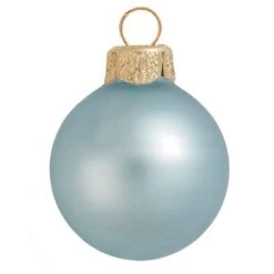 Whitehurst 40ct. 1.5" Matte Glass Christmas Ornaments Baby Blue