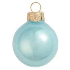 Whitehurst 40ct. 1.5" Pearl Glass Christmas Ornaments Baby Blue