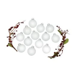 Whitehurst 12ct. 3" Clear Glass Ball Ornaments -Michaels X-Mas Decor D385143S 13
