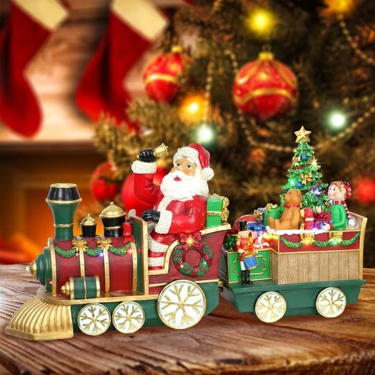 24" Pre-Lit Multicolor LED Santa Train Tabletop Décor 5 24" Pre-Lit Multicolor LED Santa Train Tabletop Décor - Image 3