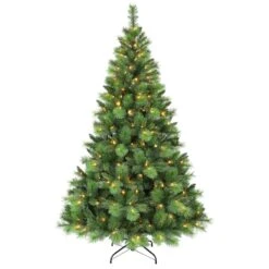 7.5ft. Pre-Lit Adirondack Artificial Christmas Tree, Multicolor LED Lights -Michaels X-Mas Decor D393414S 11 1