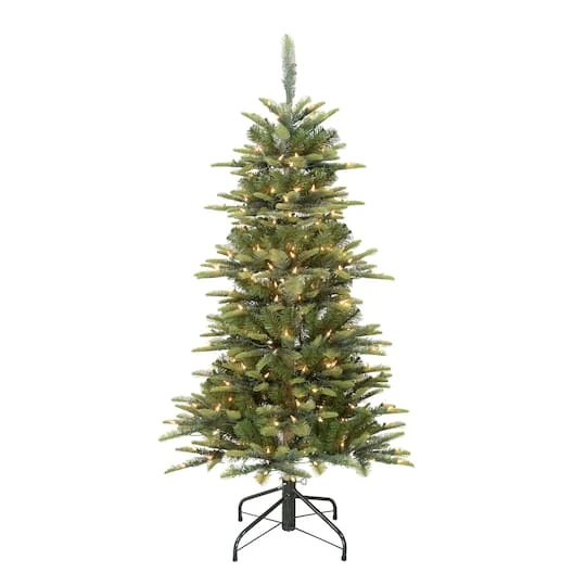 4.5ft. Pre-Lit Slim Aspen Fir Artificial Christmas Tree, Clear Lights 4 4.5ft. Pre-Lit Slim Aspen Fir Artificial Christmas Tree, Clear Lights - Image 2