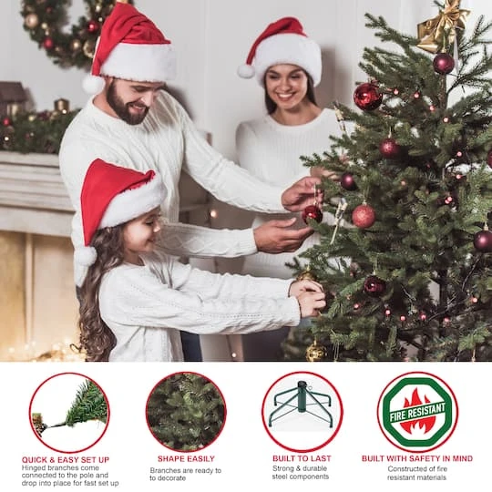 4.5ft. Pre-Lit Slim Aspen Fir Artificial Christmas Tree, Clear Lights 8 4.5ft. Pre-Lit Slim Aspen Fir Artificial Christmas Tree, Clear Lights - Image 6